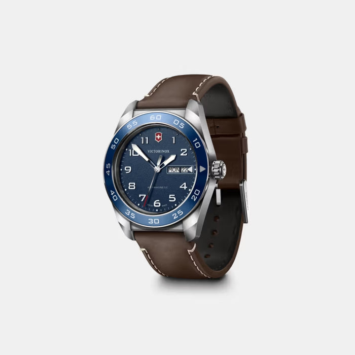 Victorinox Swiss Army Quartz Blue Matt Dial With Brown Leather Men's Watch 242040