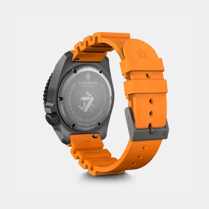Victorinox Dive Pro Automatic Matt Black Dial With Orange Rubber Strap Men's Watch 241996