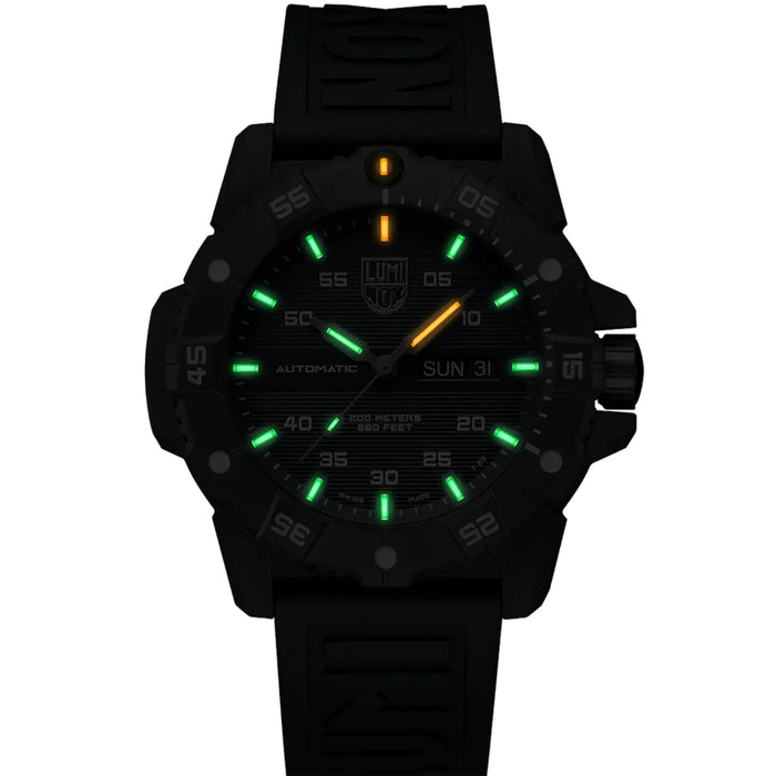 Luminox Master Carbon SEAL Automatic 45mm Black Dial With Red Strap Dive Men's Watch XS.3875