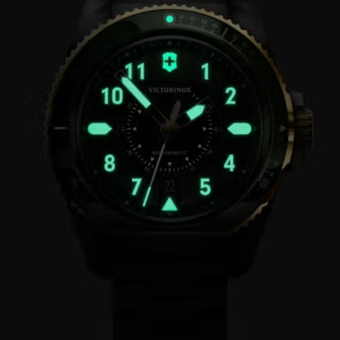 Victorinox Journey 1884 Grainy Green Dial With Gold Rotating Bezel  Men's Watch 242012