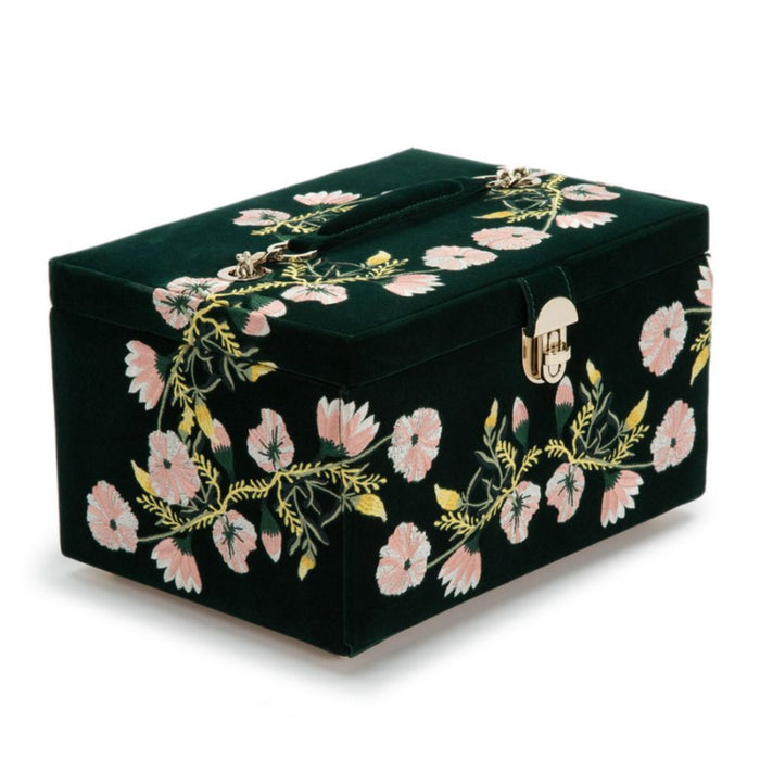 Wolf Zoe Forest Green Medium Jewelry Box 393112