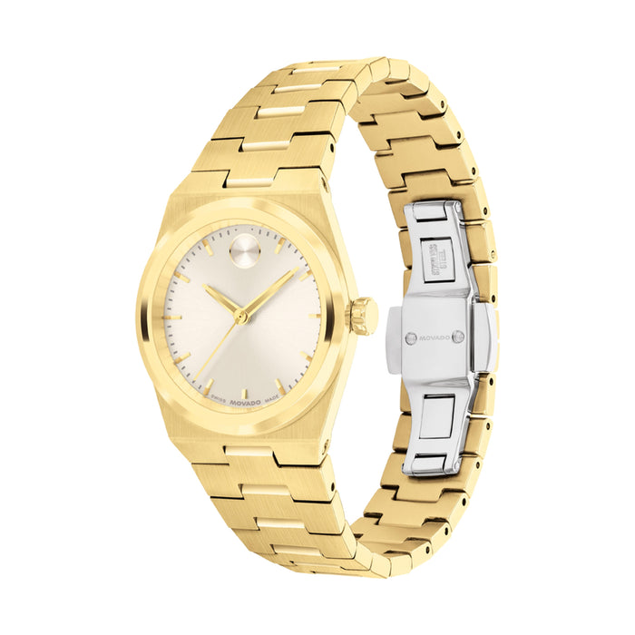 Movado BOLD Quest Mini Champagne Dial Gold Women's Watch 3601294
