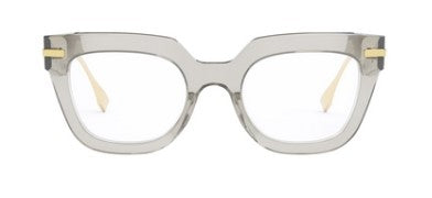 Fendi Fendigraphy FE50065I 020 Transparent Grey Square Women's Eyeglasses