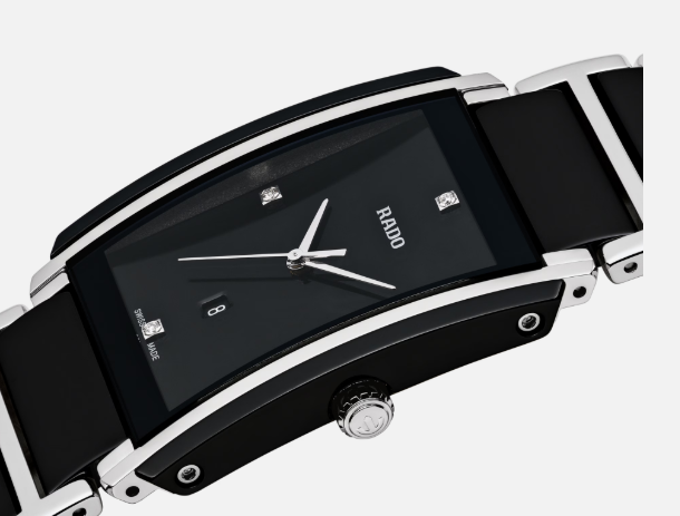 Rado Integral Diamonds Black-Silver Rectangular Dial With Diamonds Women's Watch R20206712