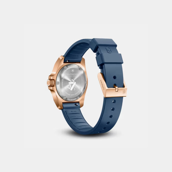 Victorinox INOX Grainy Dark Blue Dial With Rose Gold Bezel Quartz Women's Watch 242035