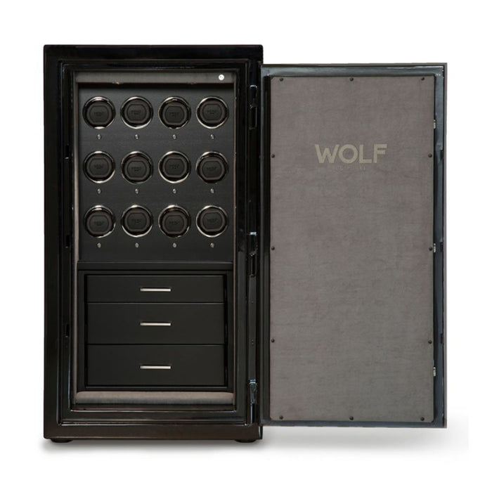 Wolf Atlas Chrome Gloss Exterior 12 Piece Winder Safe 491264