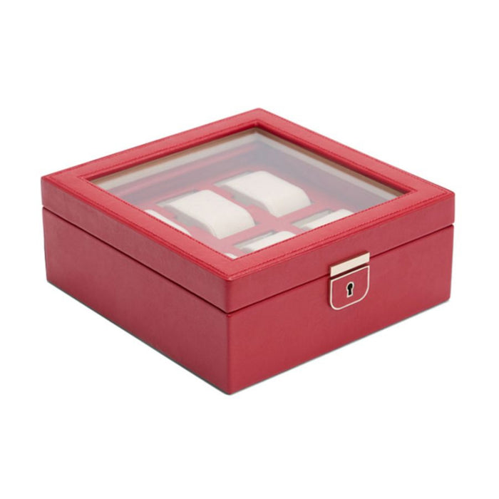 Wolf Palermo 6 Piece Red Leather Watch Box 213872
