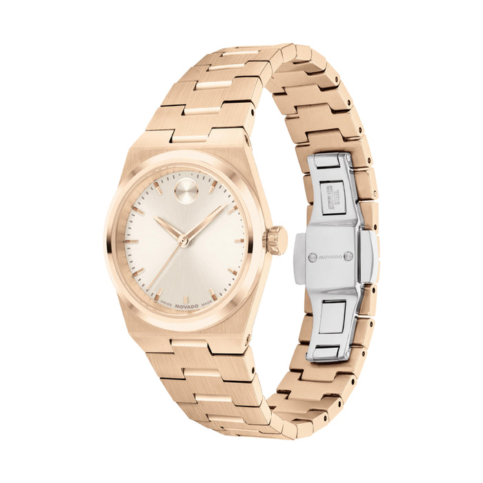 Movado BOLD Quest Mini Champagne Dial Rose Gold Women's Watch 3601293