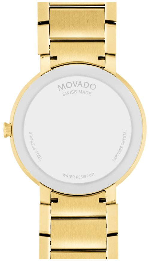 Movado Sapphire Gold toned Museum Dial 39mm Mens Watch 0607180