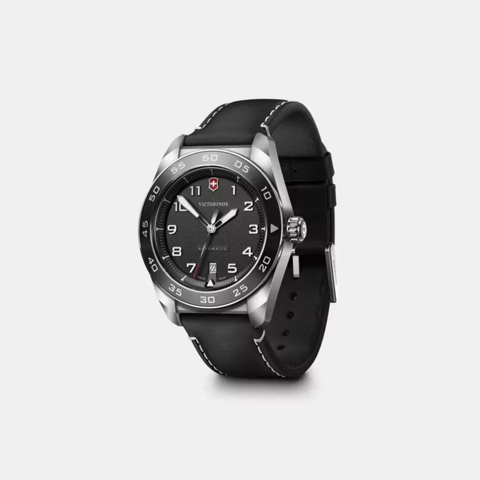 Victorinox Swiss Army Automatic Black Matt Dial Leather Men's Watch 242044