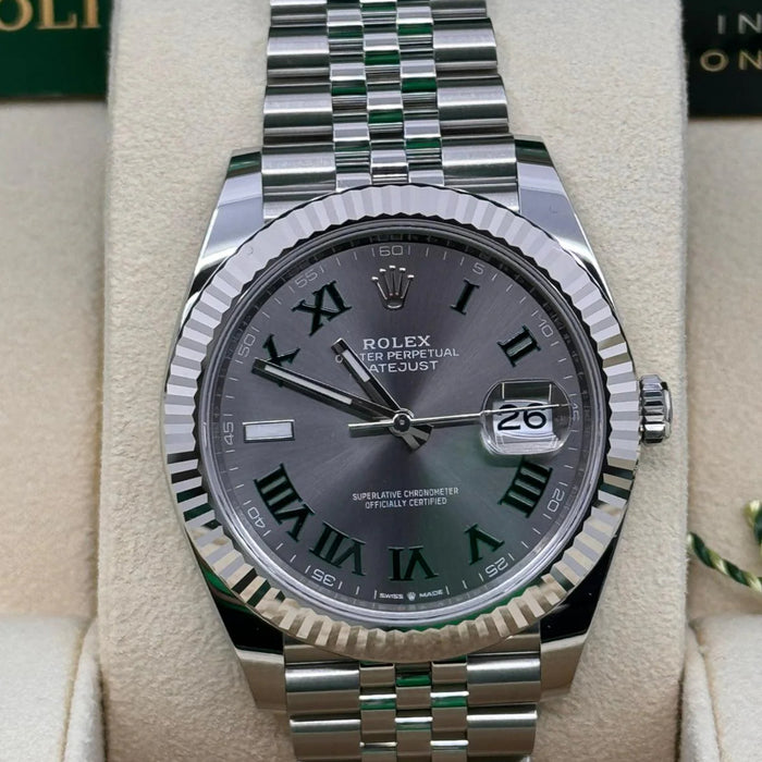 Rolex Datejust 41mm Fluted Bezel "Wimbledon" Dial Jubilee New 2025 - 126334