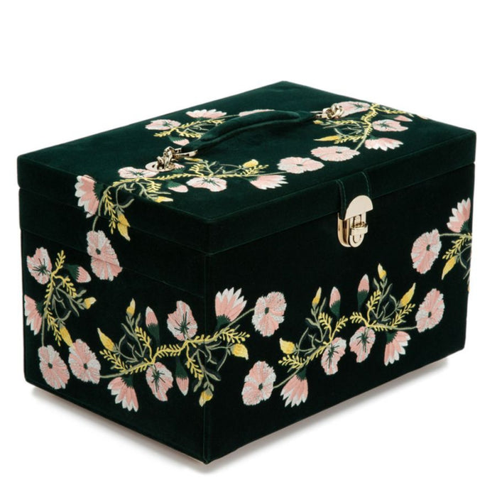 Wolf Zoe Forest Green Large Jewelry Box 393012
