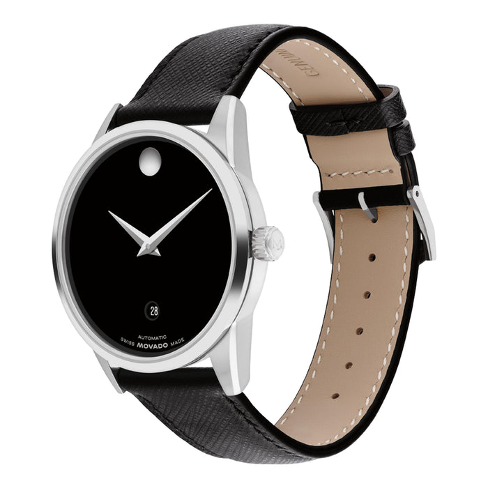 Movado Museum Classic Automatic Black Dial Leather Unisex's Watch 0608024
