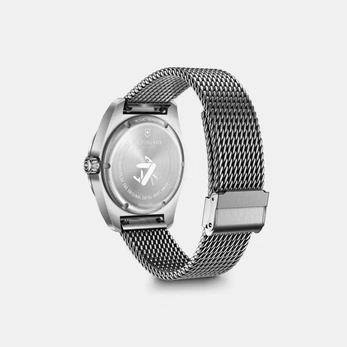 Victorinox Swiss Army Quartz Black Matt Dial Mesh Stainless Steel Men's Watch 242043