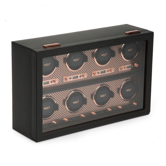 Wolf Axis Copper Vegan Leather 8 Piece Watch Winder 469716