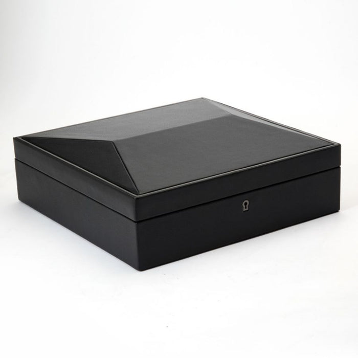 Wolf British Racing Black Vegan Leather 15 Piece Watch Box 793202