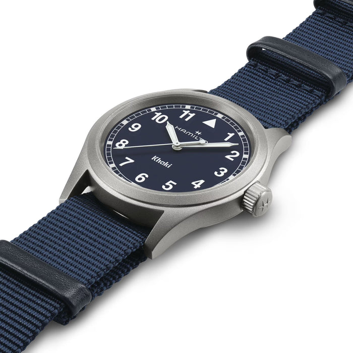 Hamilton Khaki Field Quartz Blue Dial Fabric Strap Men's Watch H69401940