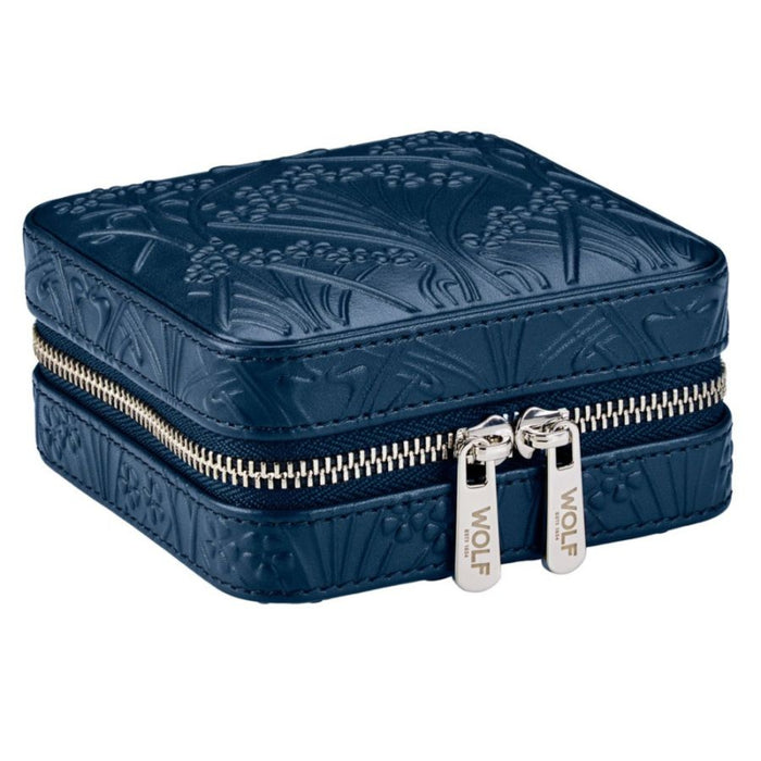WOLF X LIBERTY All Over Ianthe Navy Small Jewelry Zip Case 381317