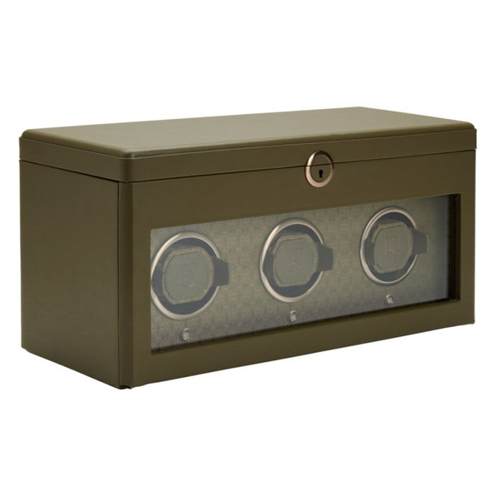 Wolf Earth Olive Apple Leather Triple Watch Winder 190541