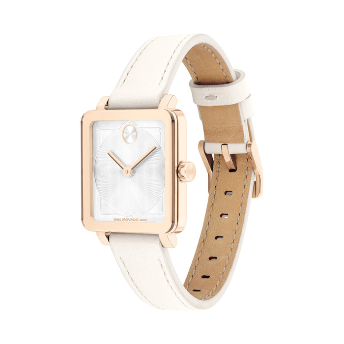 Movado Bold Evolution 2.0 White Museum Dial Leather Women's Watch 3601211