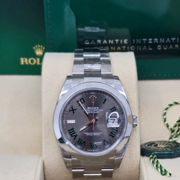Rolex Datejust 41mm Smooth Bezel "Wimbledon" Dial Oyster New 2025 - 126300
