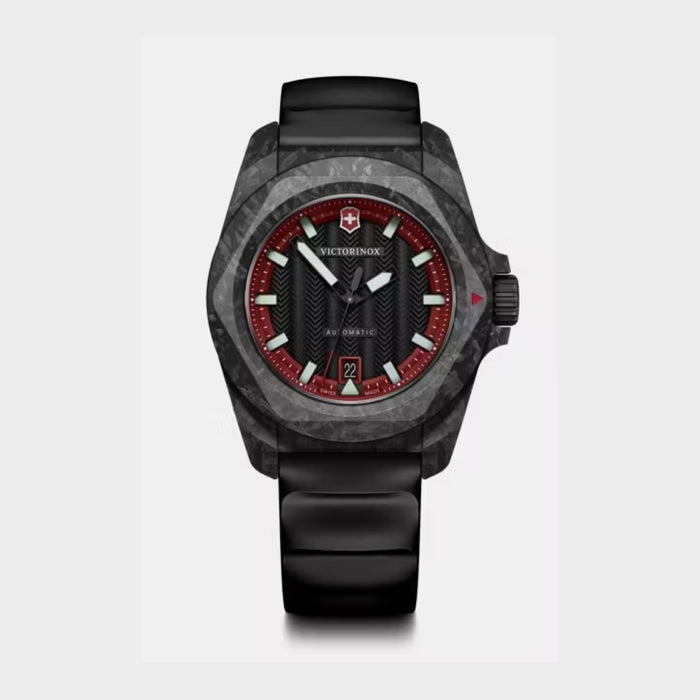 Victorinox I.N.O.X. Automatic Matt Black Dial With Red Outer Ring Men's Watch 242024.1