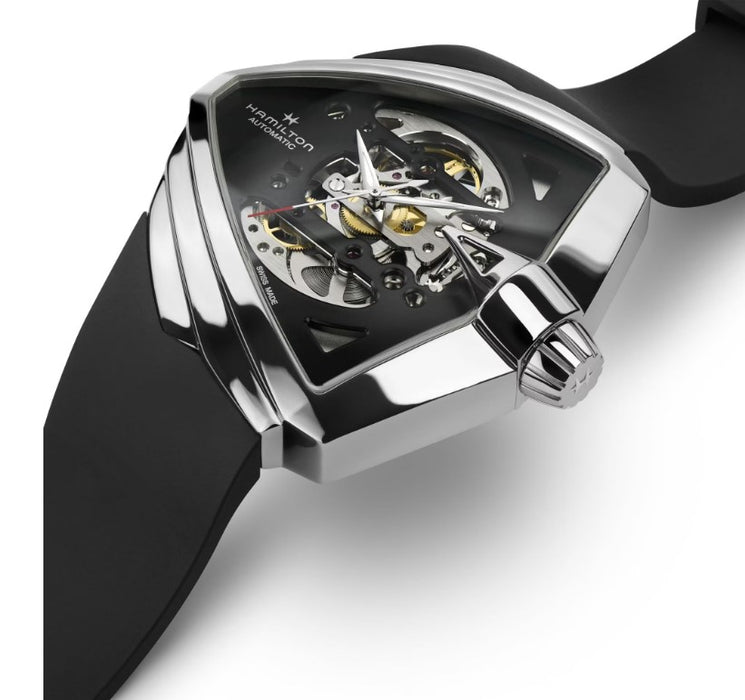 Hamilton Ventura XXL Skeleton Automatic Black Dial Triangle Case 45.5mm Men's Watch H24625330