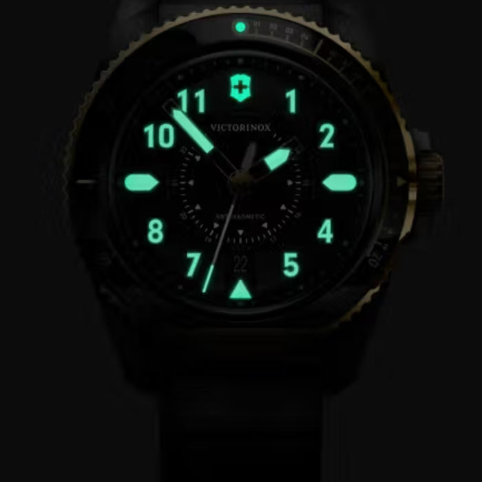 Victorinox Journey 1884 Grainy Black Dial With Gold Bezel Men's Watch 242014