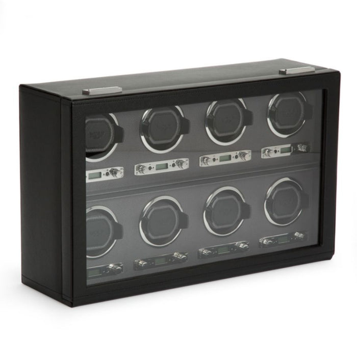 Wolf Classic Black Vegan Leather 8 Piece Watch Winder 456902