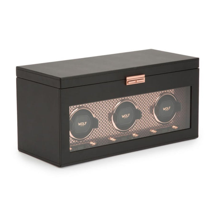Wolf Axis Copper Triple Watch Winder With Storage 469416