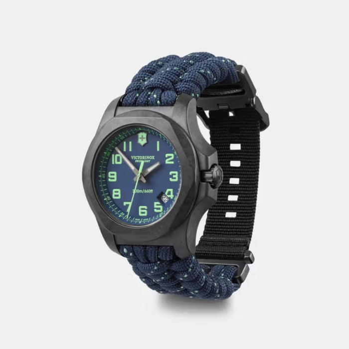 Victorinox I.N.O.X. Carbon Matt Blue Dial With Paracod Strap Men's Watch 241860