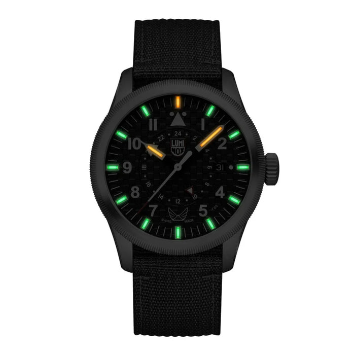 Luminox VOLITION AMERICA 'Flight Force' Pilot 42 mm black Carbon Fiber Printed Dial Men's Watch XA.9522.VOL