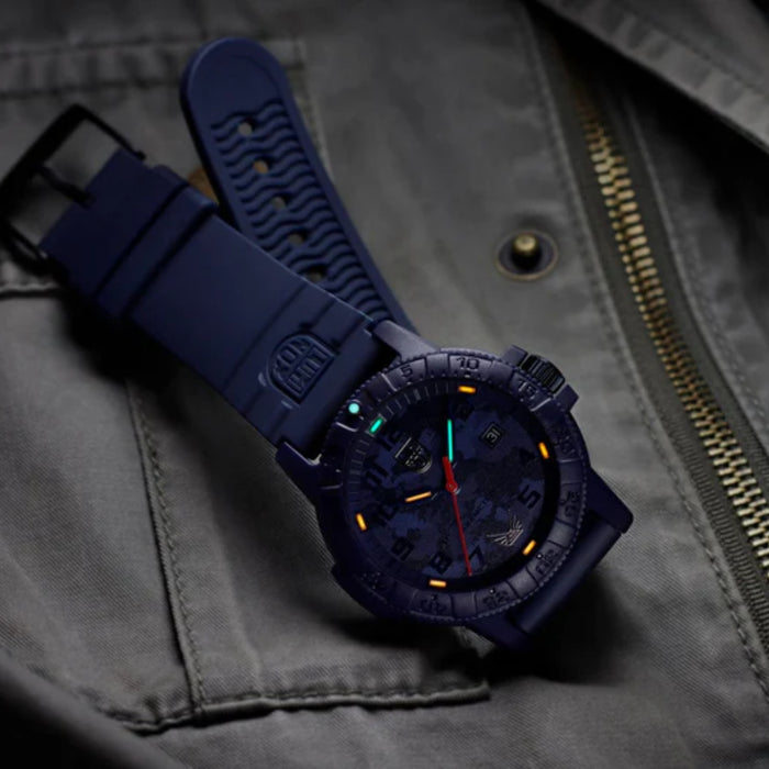 Luminox Volition America Leatherback Sea Turtle Giant 44mm Navy Out Tonal Camo Dial Men's Watch XS.0323.VOL