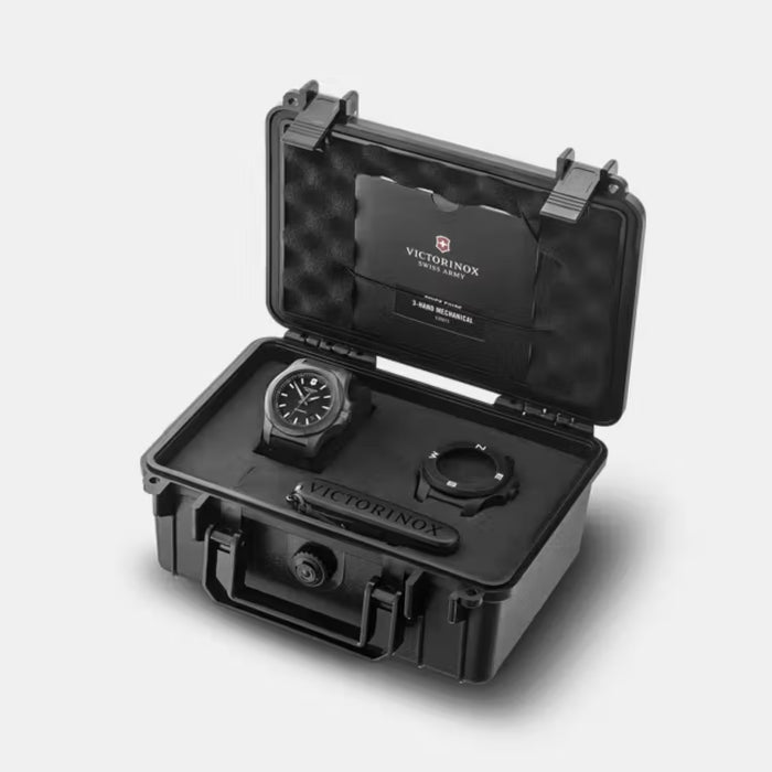 Victorinox I.N.O.X. Carbon Mechanical Black Alox Pattern Dial Men's Watch 241866.1