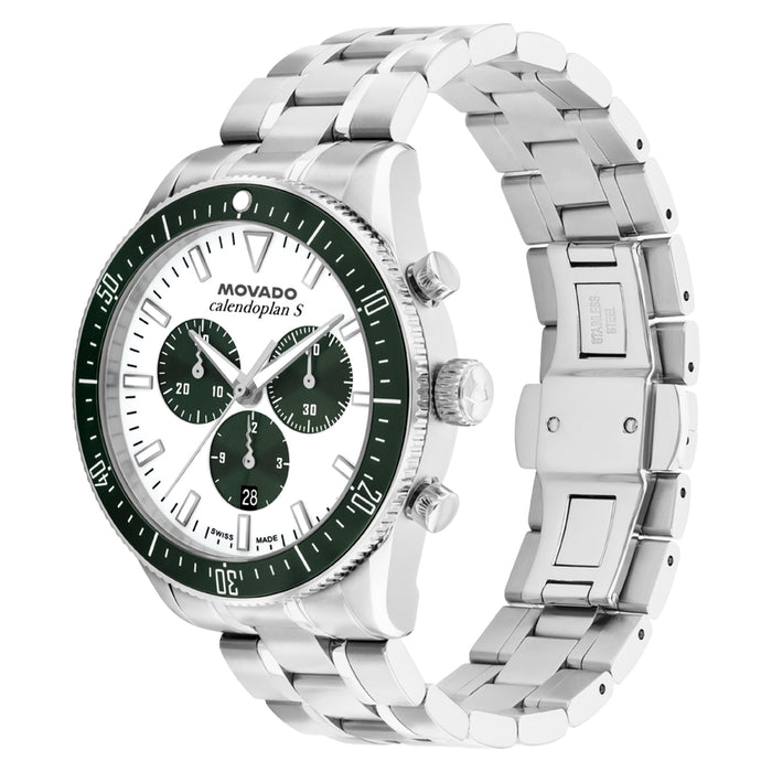 Movado Heritage Series Calendoplan S White And Green Dial Men's Watch 3650258