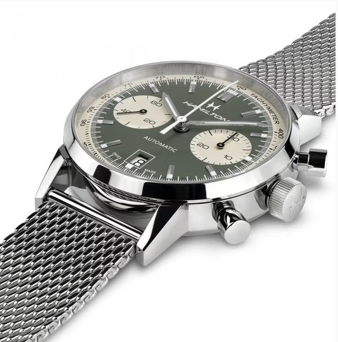 Hamilton American Classic Intra-Matic Auto Chronograph Green Dial Men's Watch H38416160