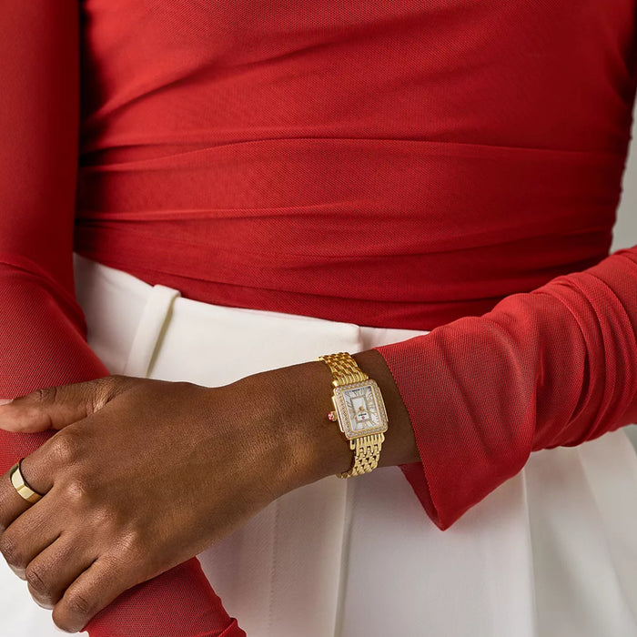 Michele Deco Madison Mini Diamond 18K Gold-Plated Women's Watch MWW06D000173