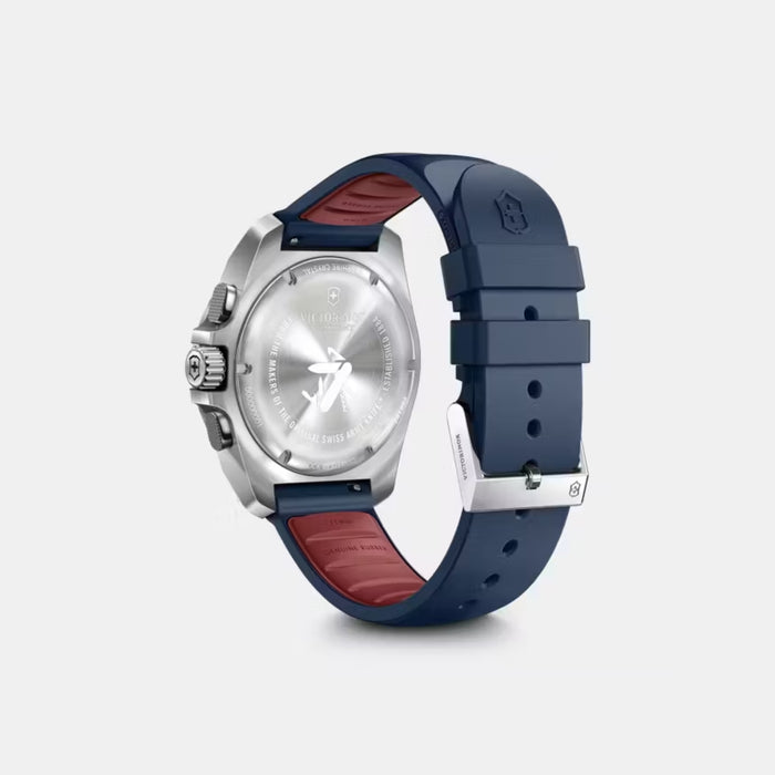 Victorinox Chrono Blue Grainy Dial With Rubber Strap Men's Watch 241984