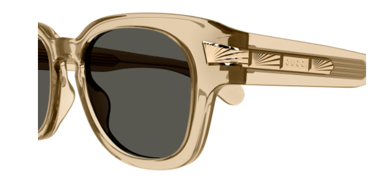 Gucci GG1518S 004 Brown/Grey Soft Square Men's Sunglasses