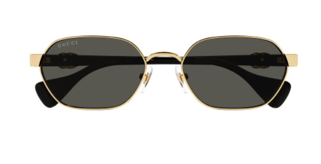 Gucci GG1593S 001 Gold-Black/Grey Hexagonal Women's Sunglasses
