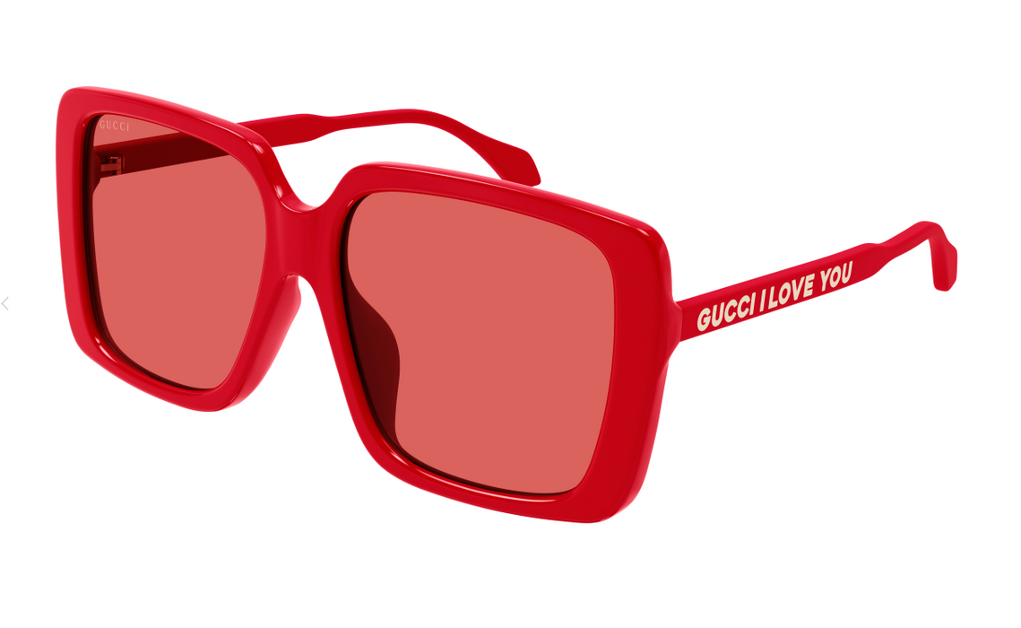 Gucci GG0567SAN 005 Red Oversized square Women Sunglasses
