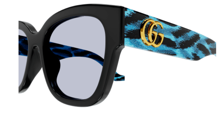 Gucci GG1550SK 003 Black/Violet Striped Cat Eye Women's Sunglasses