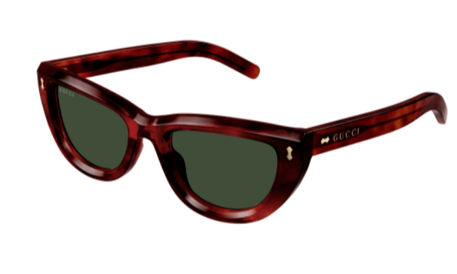 Gucci GG1521S 002 Havana/Green Cat Eye Women's Sunglasses