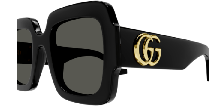 Gucci GG1547S 001 Black/Grey Oversized Square Women's Sunglasses