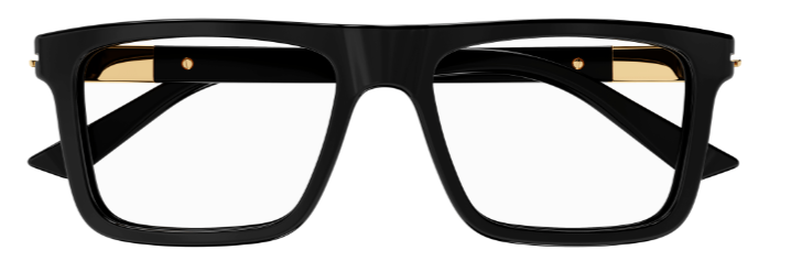 Gucci GG1504O 005 Black Rectangular Men's Eyeglasses