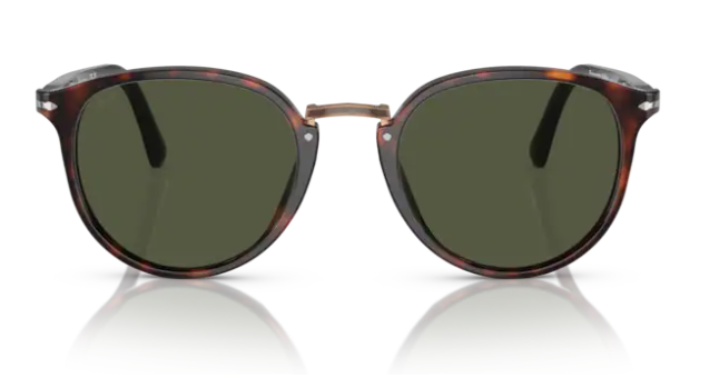 Persol 0PO3210S 24/31 Havana/Green Oval Men's Sunglasses