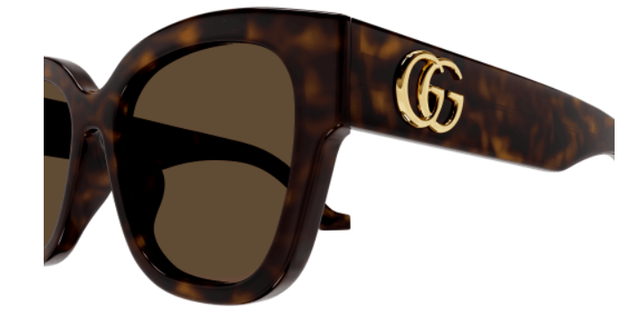 Gucci GG1550SK 002 Havana/Brown Striped Cat Eye Women's Sunglasses