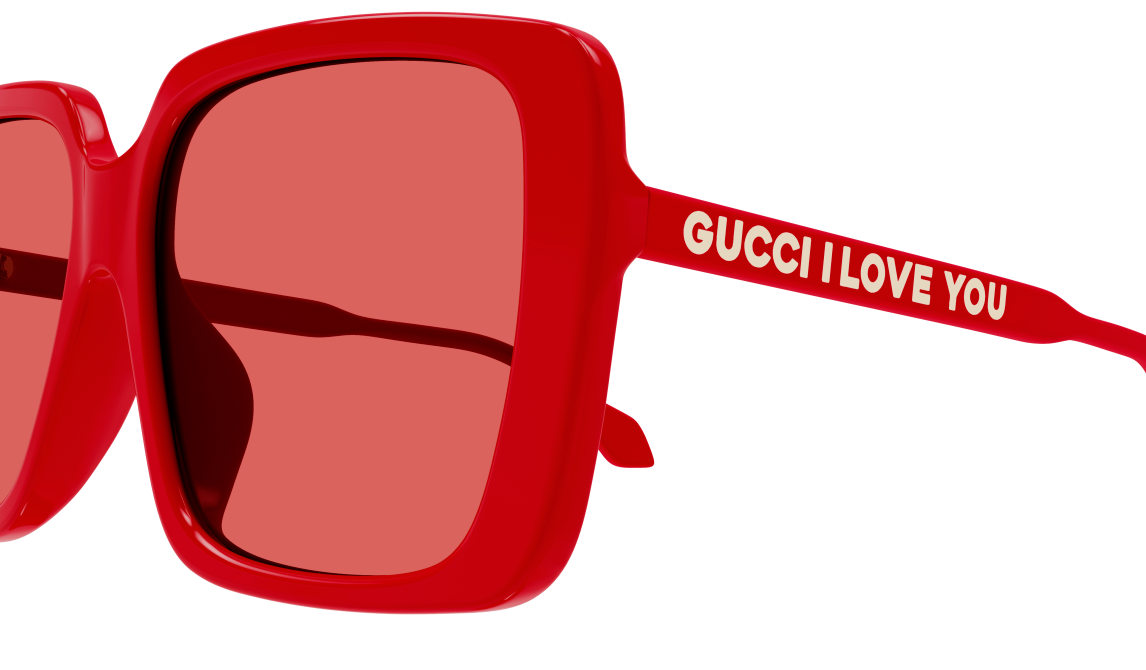 Gucci GG0567SAN 005 Red Oversized square Women Sunglasses