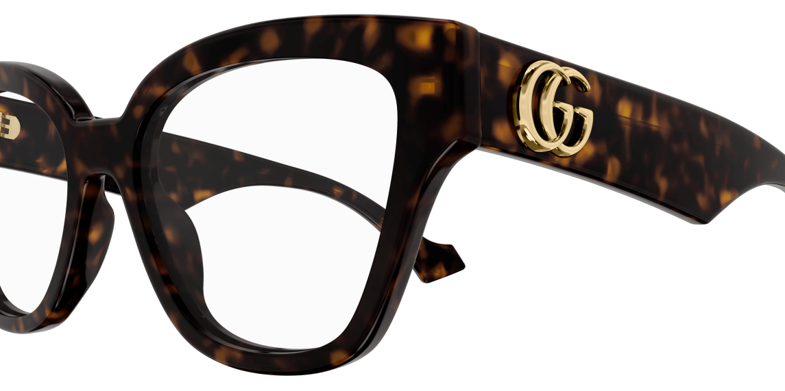 Gucci GG1424O 006 Havana Square Women's Eyeglasses