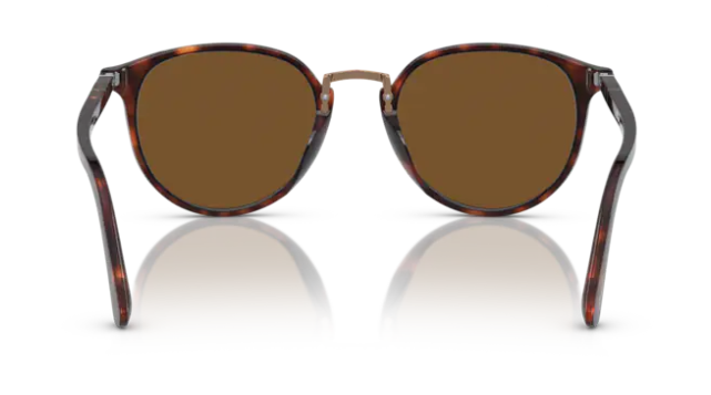 Persol 0PO3210S 24/57 Havana/Brown Oval Polarized Men's Sunglasses